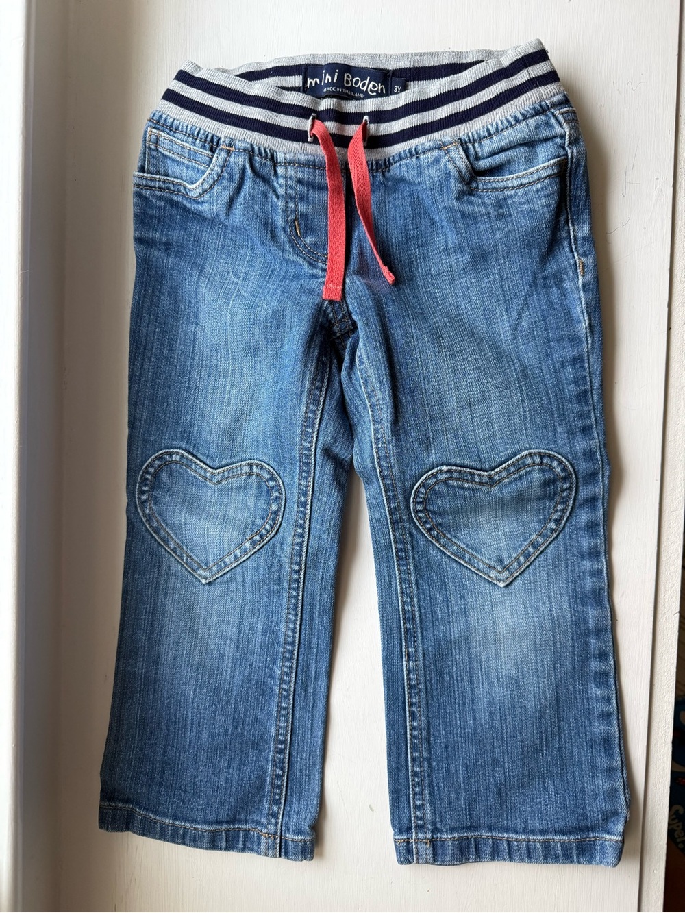 Mini Boden heart pocket elastic waist jeans